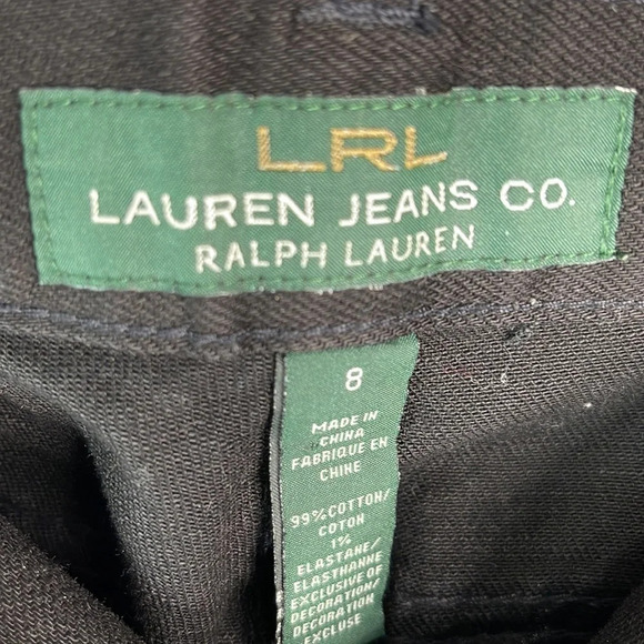 RALPH LAUREN LRL Classic Fit Straight Leg Jeans Black Mid Rise Retro Preppy 8 - Picture 7 of 10